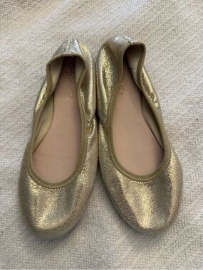 ruby & bloom Metallic Gold Girls Ballet Flats